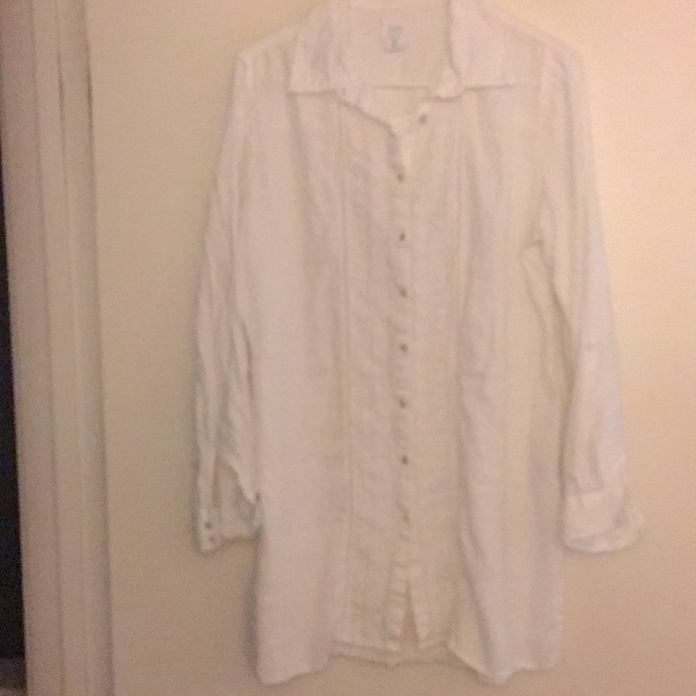 Sigrid Olsen Long Sleeve Embroidered Shirt
